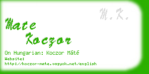 mate koczor business card